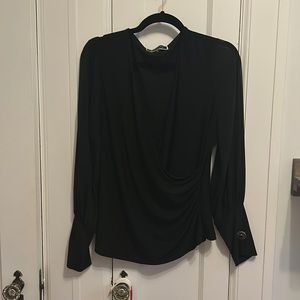 Black cross body blouse